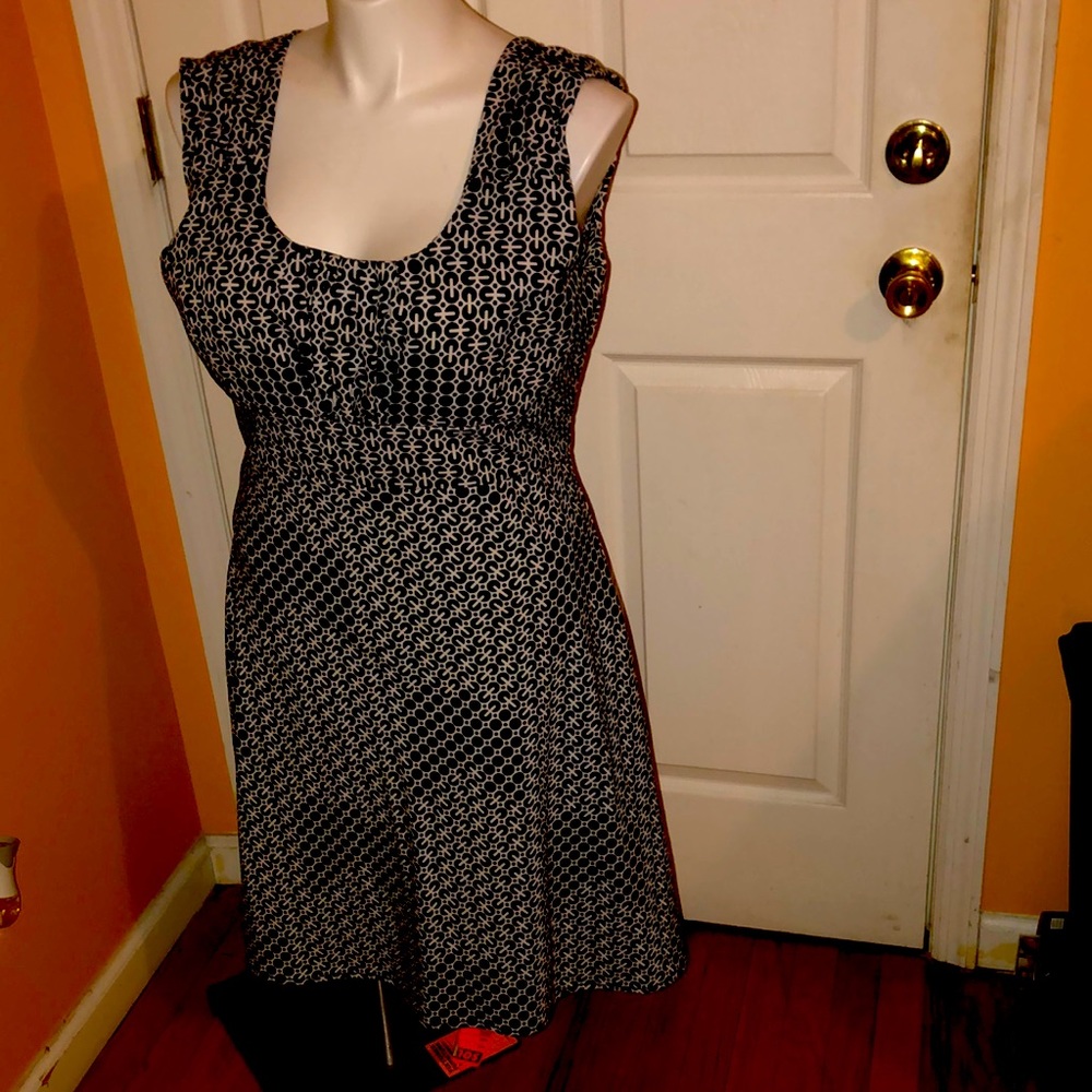 John Miley collection black and white sleeveless dress in size 14